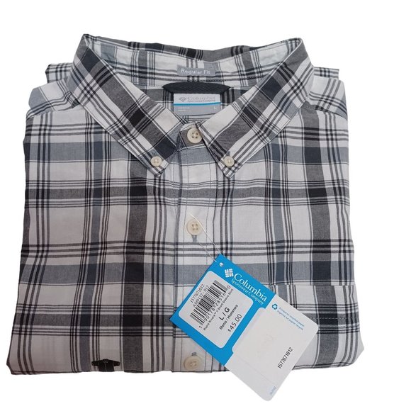 Columbia Rapid Rivers Short Sleeve Men's Plaid Button Down Shirt Size Large - Picture 3 of 12